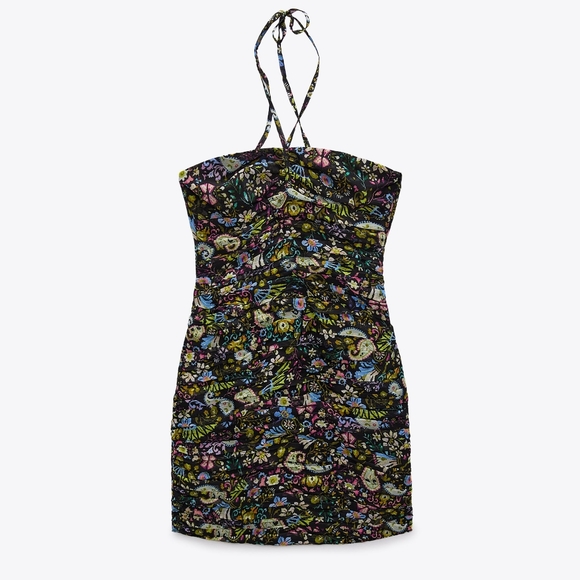 ZARA draped halter mini dress - Picture 2 of 7